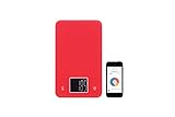 Smart Kitchen Scale with Bluetooth function to look up recipes, take ingredient measurements, view nutritional information, log daily calorie intake and timer on Iphone, Ipad (Red) BlueAnatomy
