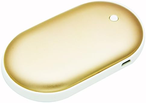 Joysoul Rechargeable Double-sided Hand Warmer 5200mAH Power Bank Portable Pocket Hand Heater USB Mobile External Back up Battery Charger (gold)