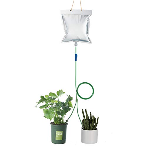 Plant Watering Devices Automatic Watering Irrigation Drippers Bag, Garden Plant Flower Self Watering Spikes Device with Adjustable Flow Rate, Vacations Plant Drip Sprinkler Water Watering Kits (6) - Thumbnail 6
