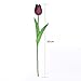 JUSTOYOU 20pcs Artificial Tulips Flowers Real Touch PU Fake Tulip Bouquet for Wedding Home Décor (burgundy)