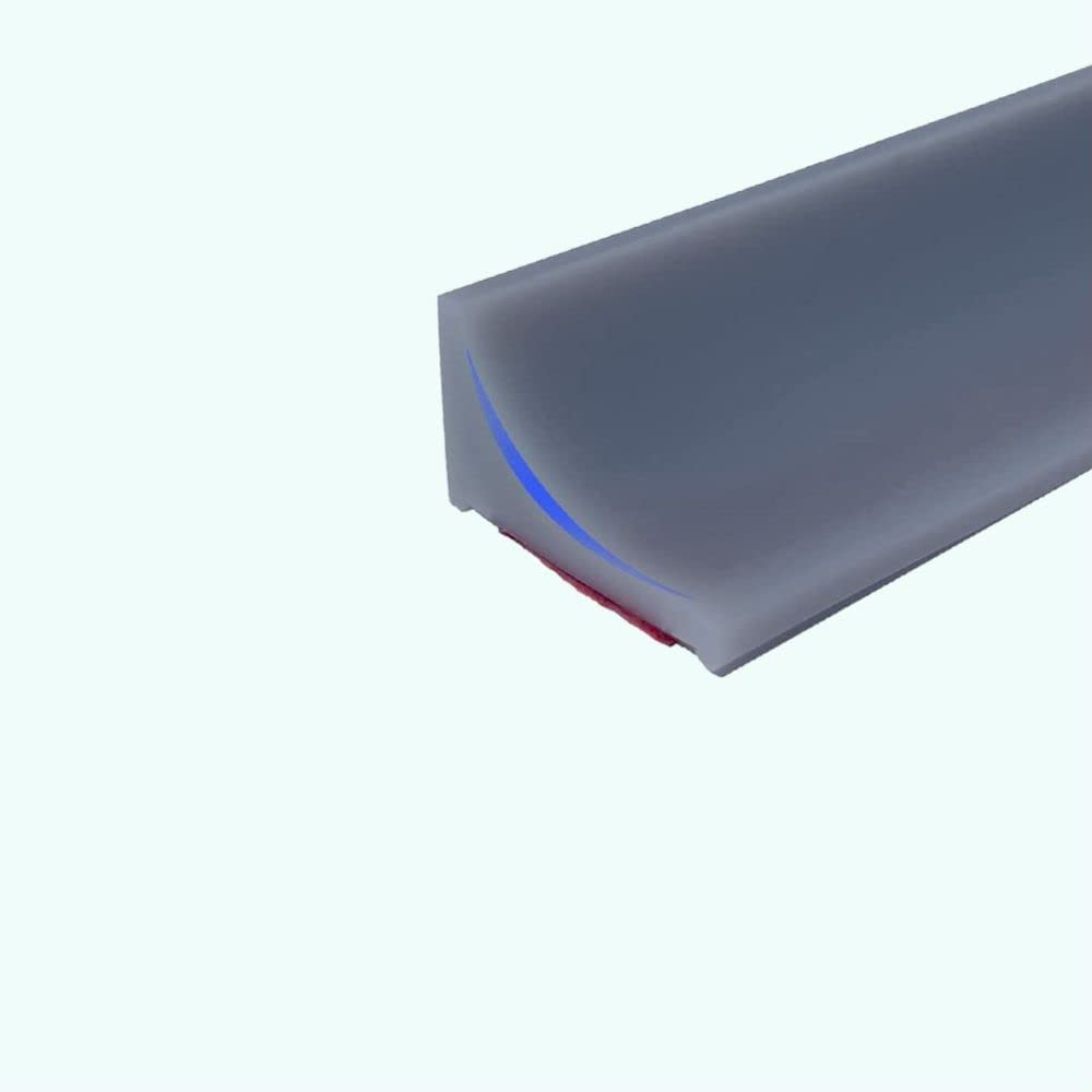 1M Grey Silicone Shower Seal Strip,Bath Edging Sealing,Floor Threshold Water Barrier for Wet Room,Bathroom Tile Edge Caulk Beading Trim for Bathtub,Countertop,Kitchen,20mmx12mm