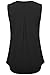 Nandashe Women's V Neck Sleeveless Shirts, Button Blouses Cami Tank Tops Black L