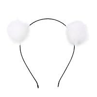 BUYITNOW Fluffy Rabbit Fur Ball Hairband Cosplay Panda Ears Headband