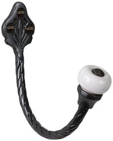 Brass Elegans BE-406DBZ Rope Design Single Robe or Coat Hook with Porcelain Accent, Dark Bronze Finish