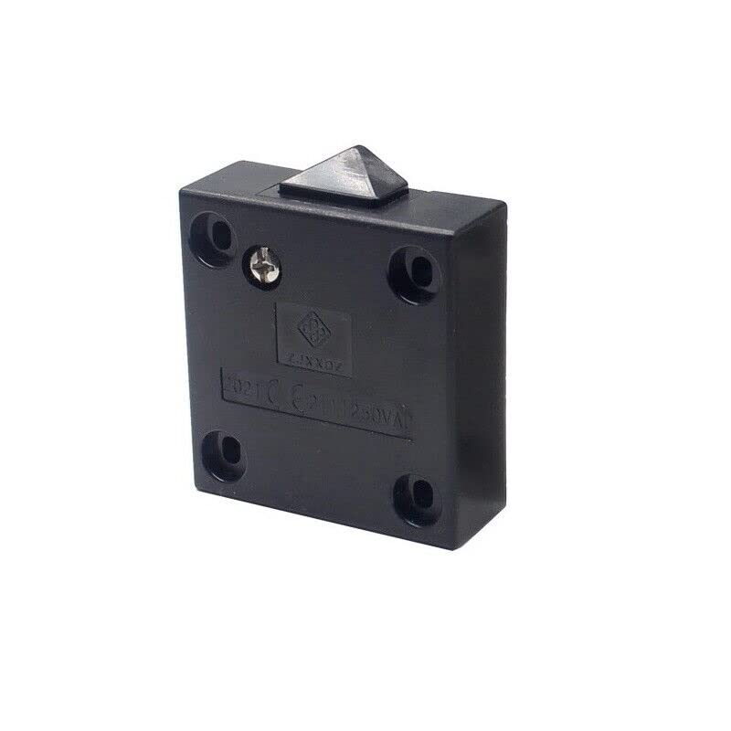 Cupboard Door Switch 2A 250V ON/OFF Surface Push to Break Light Electrical Mortice Wardrobe Control (Black)