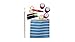 Lunchskins Reusable Zippered Sandwich Bag, Aqua Stripe