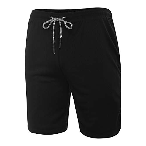 Cianjue_shorts Men's Summer Sports Short Fast Drying Training Running Pants with Pockets Inside (L, Black) - Thumbnail 6