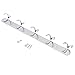 Wall Mounted Coat Rack, TAPCET Double Hook Coat Hooks Stainless Steel Alloy Hanger Clothes/Towel Rack with 5 Hooks, Silver
