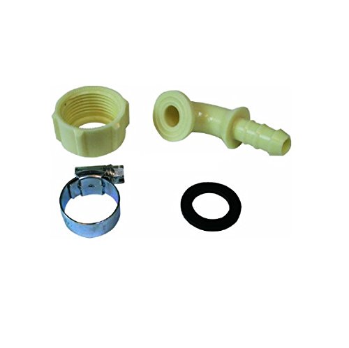 Invero® Hose End Connector Kit - Type: 3/8" Angled - Kit Contains Cap Washer, Hose Washer and Hose Clip, Ideal for plumbing applications