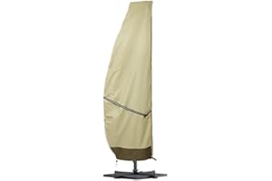 DOCKMOOR Outdoor Patio Banana Umbrella 600D Waterproof Cover for 9-13 FT Offset Cantilever Banana Umbrella (Beige)