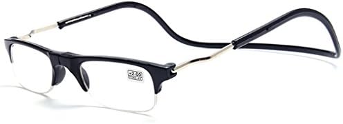Adjustable Suspension Neck Glasses Nose Bridge, Magic Reading Glasses Eye Disorders of women and men.. (1.0, Black)