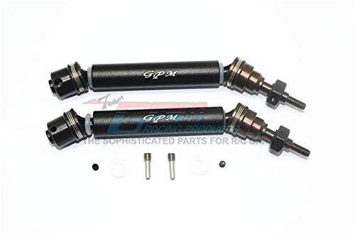 GPM Traxxas Rustler 4X4 VXL (67076-4) Upgrade Parts Harden Steel #45 Front Axle CVD Drive Shaft with Alloy Body - 1 Pair Set Black