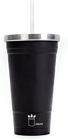 Water Bottle, Allcho Stainless Steel Tumbler, Vacuum Insulated, 23 oz, Black