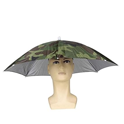 Wuudi Hat Regenschirm Faltbar Sonne Regen Regenschirm Cap Verstellbar Angelschirm Hat Outdoor mit Kopfbedeckungen für Erwachs