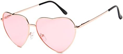 Women's 014 Metal Colorful Gradient Lens Heart Sunglasses