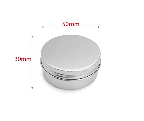 48 Pcs 1 Oz Tins Silver Aluminum Tins Cans Screw Top Round Steel tins Cans with Screw Lid Screw Lid Containers - Thumbnail 4