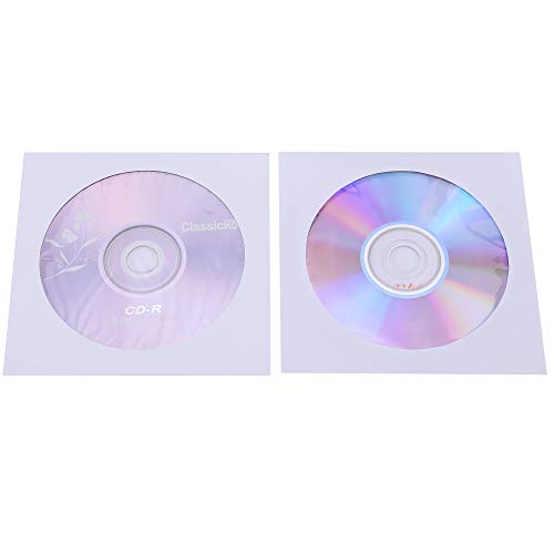 PacificMailer Paper CD DVD Disc Sleeves Envelope with Window Cut Out and Flap, Premium Thick [120g Heavy Weight, Pack of 100] - Thumbnail 2