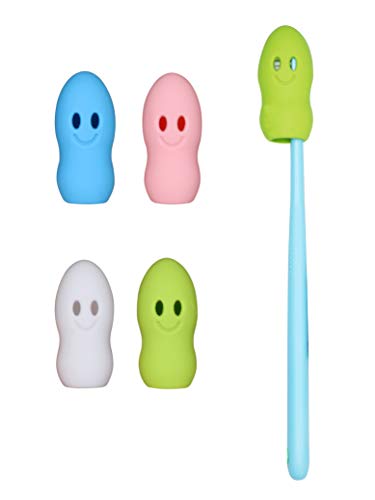 Excelity Set of 4 Silicone Toothbrush Head Cover Protective Case Against Soap, Dirt and Hair for Travel Home Camping - Thumbnail 7