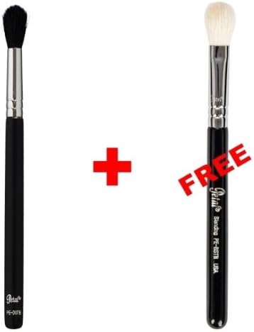 Bundle - Petal Beauty Travel size Tapered Blending makeup Brush + FREE $9 Value Blending Brush (Matte)