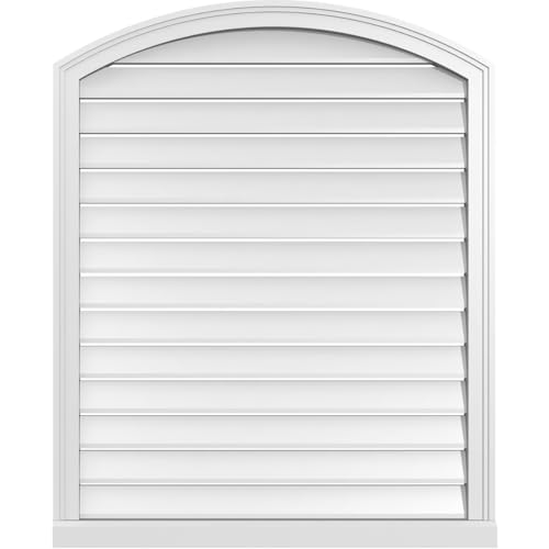 Ekena Millwork GVPAR34X4203SF Arch Top Surface Mount PVC Gable Vent, Factory Pr…