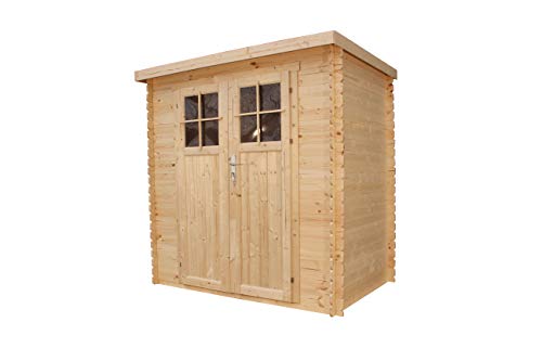 TIMBELA M310F Abri de jardin en bois exterieur - Chalet en Pin / épicéa- Toit plat - 2.63m2