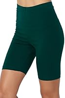 TheMogan Mid Thigh Stretch Cotton Span High Waist Active Bermuda Short Leggings