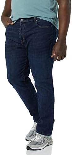 Jeans masculinos muito elásticos ajustados, lavagem escura, 33W / 30L