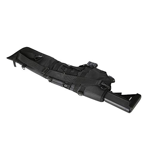 aokur Tactical Pistol Scabbard Holster Molle Rifle Sling Case Bag for Tactical Shotgun Outdoor Hunting (Black)