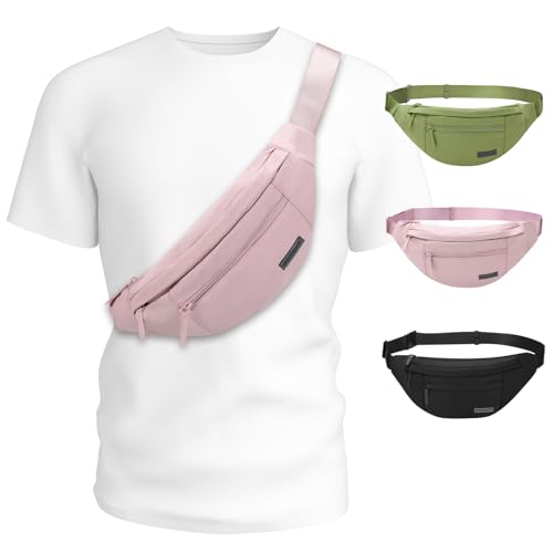 MAXTOP Large Sling Fanny Pack with 4-Zipper Pockets