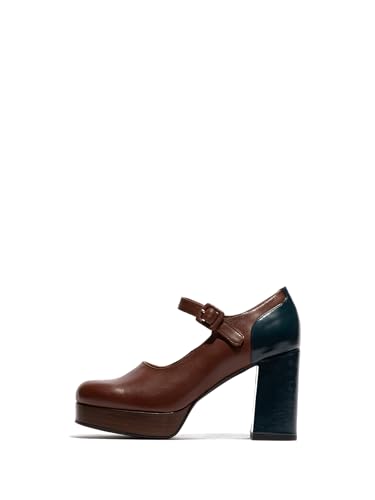 Fly London Women's ERIL351FLY Oxford, Cognac/Navy, 5 UK