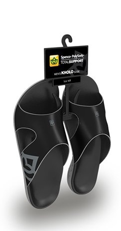 Spenco Polysorb Total Support Kholo Sandals, Black/Pewter, Men's 9
