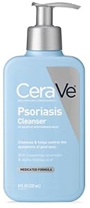 Image of CeraVe Cleanser for Psoriasis Treatment | 8 Ounce | With Salicylic Acid & Urea for Dry Skin Itch Relief | Fragrance Free