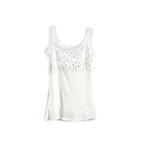 Ajetex Women's Rhinestone Racerback Cotton Tank Tops