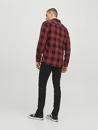 Herren Hemd Jjegingham Twill Shirt L/S Noos, Rot (Brick Red/Slim Fit), M
