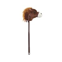 Linzy Plush Adjustable Horse Stick with Sound, Dark Brown, 36"