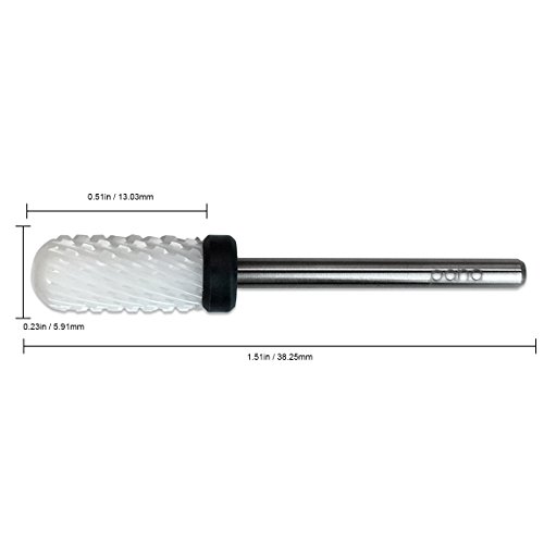 Pana (Grit: XC EXTRA COARSE) Professional USA Ceramic White Smooth Top Small Barrel Bit Nail Drill 3/32" Shank Size