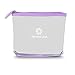Squeeze Pod TSA Approved Clear Toiletry Bag, Small Quart Size Carry On Bag for Travel Size Toiletries & Cosmetics - Durable PVC Plastic with Heavy Duty Zipper, Black & Purple Trim, Pack of 2 (CTBPB)