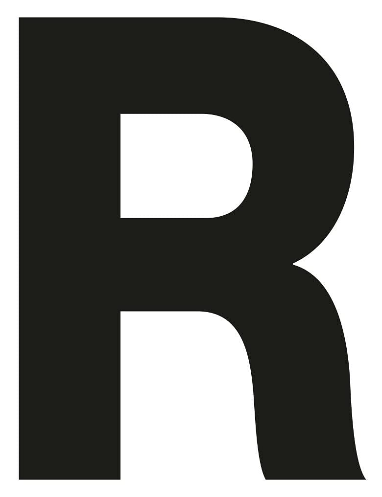 Merriway BH04051 (4 Pcs) Black Vinyl Stick-On Wheelie Bin Post Box Crate Dust Bin Letters 75mm (3 inch) Letter R - Pack of 4 Pieces
