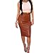 SERYU Women's Stretch Faux PU Leather Slit Bodycon Mini Skirt High Waist Split Short Pencil Skirts