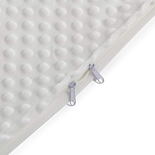 RelaxBlanket 48''x72'' Duvet Cover for Weighted Blanket | Premium Super Soft Minky Dot | White - Thumbnail 4
