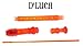 D'Luca MR-100-OR Student 3 Piece Recorder Flute, Orange