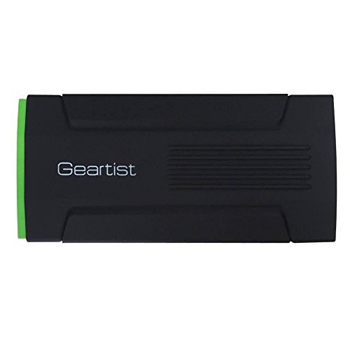 Geartist® D28 Car Jump Starter 12000mAh Booster Emergency Power Source Emergency Auto Start Power & Ultra-bright LED Flash Light for SOS & High Capacity Power Bank for Cellphone Tablet Laptop - Black