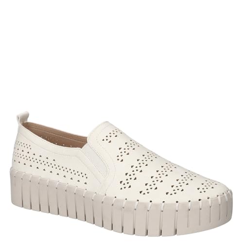 Easy Street Women’s Peppy Sneaker, White, 12 Wide