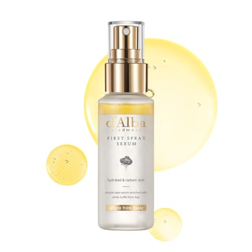 d'Alba Italian White Truffle First Spray Serum, Hydrating Face Moisturizer, Glow Serum for Radiant Skin, Non Comedogenic, All In One Mist, Vegan & Desert-Adapted 50ml