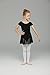 Girls' Dance Leotard Ruffle Short Sleeve by Mdnmd ,Black,(Tag 120) Age 4-6
