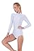 Kepblom Adult Ballet Dance Leotard Turtleneck Long Sleeve Spandex Bodysuit Tops for Women