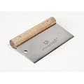 Pizzacraft 6" x 3" Hardwood Handled Pizza Dough Scraper and Cutter (Stainless Steel) - PC0207
