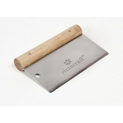 Pizzacraft 6" x 3" Hardwood Handled Pizza Dough Scraper and Cutter (Stainless Steel) - PC0207