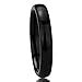 Unisex Women's 4MM Titanium Comfort Fit Wedding Band Ring Black High Polished Classy Domed Ring (5 to 11) - Size: 8