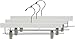 The Great American Hanger Company White Wooden Pant Hanger w/Adjustable Cushion Clips, Box of 50 Flat Wood Bottom Hangers w/Chrome Swivel Hook for Jeans Slacks or Skirt